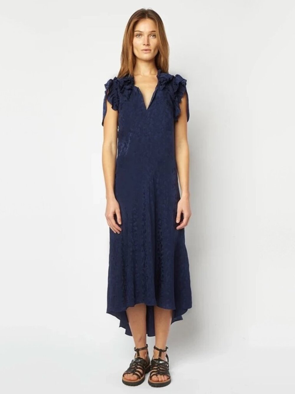 Zadig & Voltaire "Roberty" Silk Dress in Navy, size Medium (fits size Small)